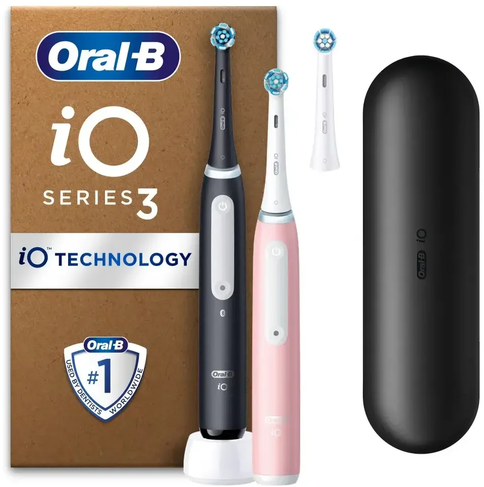 Pachet 2 periute de dinti electrice ORAL-B iO Series 3, roz si negru