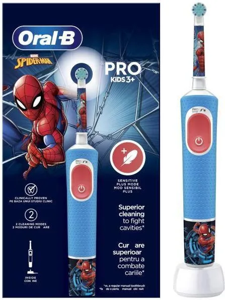 Periuta de dinti electrica pentru copii ORAL-B Pro Kids Spider-Man albastru