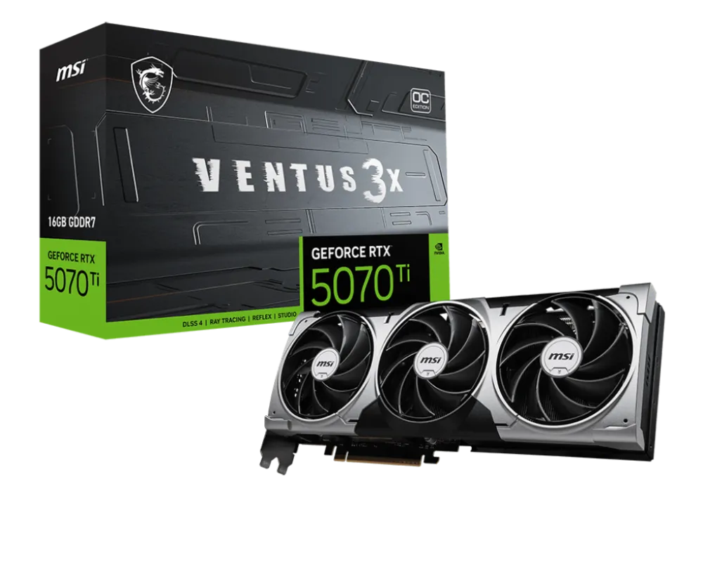 Placa Video MSI GeForce RTX 5070 Ti 16G VENTUS 3X OC DLSS 4.0