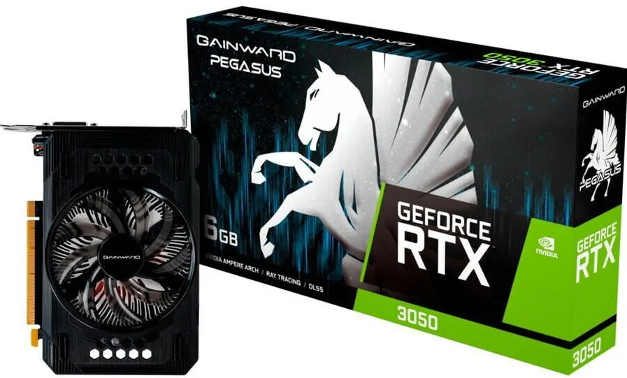 Placa Video GAINWARD NVidia GeForce RTX 3050 Pegasus 6GB GDDR6 96 bit Negru