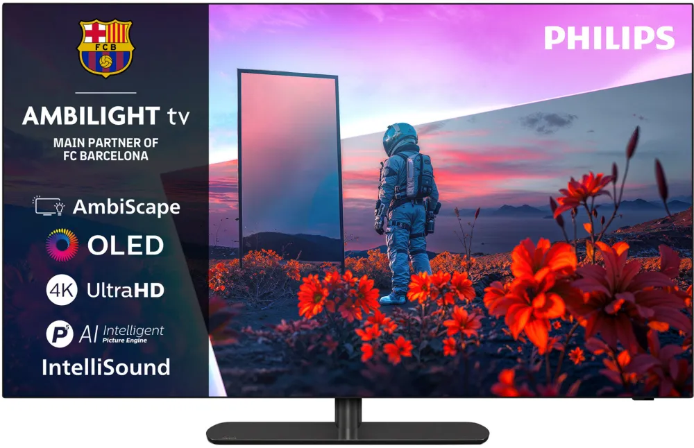 Televizor Philips AMBILIGHT tv OLED 65OLED811, 164 cm, Smart TV, 4K Ultra HD, 144Hz, Clasa F (Model 2026)