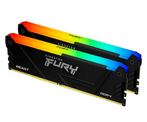 Memorie RAM Kingston Fury Beast RGB, 16GB, DDR4-3600, CL17, Dual Channel