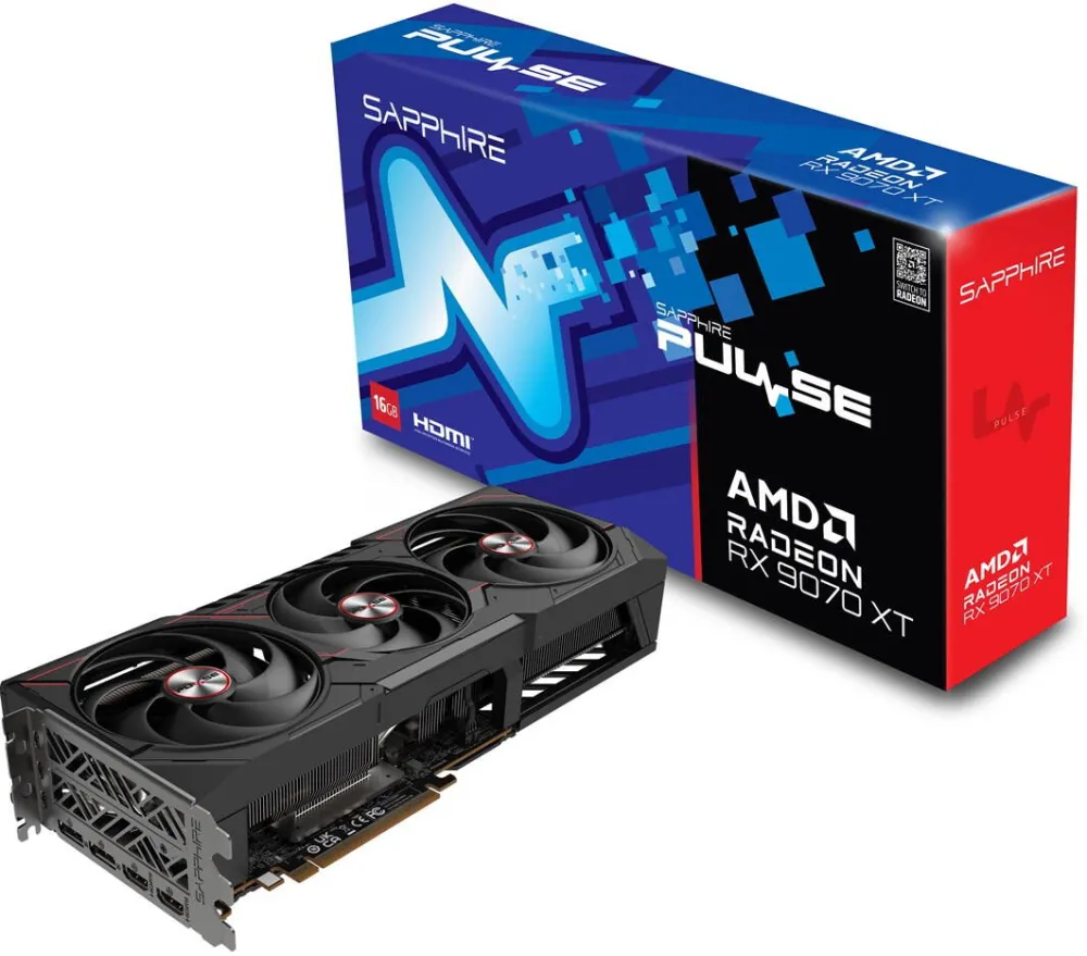 Placa Video SAPPHIRE PULSE Radeon RX 9070 XT AMD 16 GB GDDR6