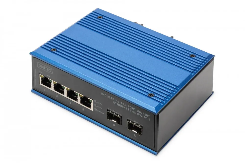 Switch Digitus Switch Digitus Gigabit Ethernet PoE Industrial 4+2