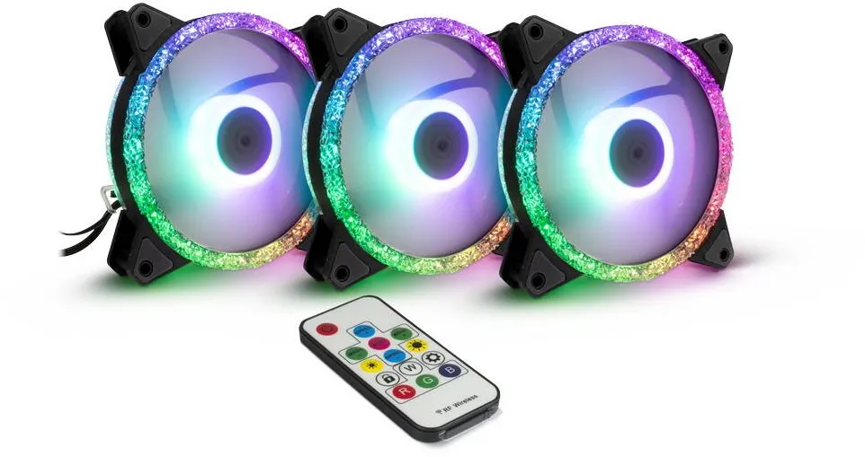Inter-Tech Ventilator 120*120*25 ARGUS RGB-FAN SET RS-07, 3X LED