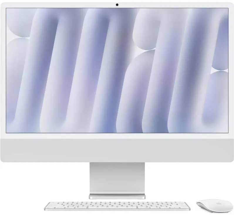Sistem All in One Apple iMac 24 inch 4.5K Retina, Procesor M4, 16GB RAM, 256GB SSD, 10 core GPU, macOS Sequoia, RO keyboard, Silver
