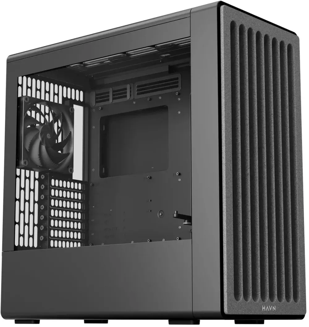 Carcasa PC HAVN HAVN BF 360 Flow PC-Gehäuse, Midi-Tower, E-ATX, Tempered Glass - schwarz