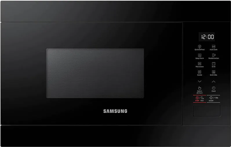 Cuptor cu Microunde Samsung incorporabil MG22M8254AK/E2, 22 l, 850 W, Dezghetare rapida, Pastrare la cald, Grill, Mod Eco, Interior ceramic, Negru