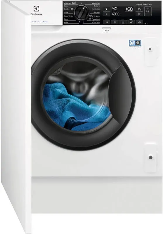 ELECTROLUX Masina de spalat rufe incorporabila EW7N7F348SI, 8 kg, 1400 RPM, Clasa B, Inverter, SensiCare, SteamCare, Alb