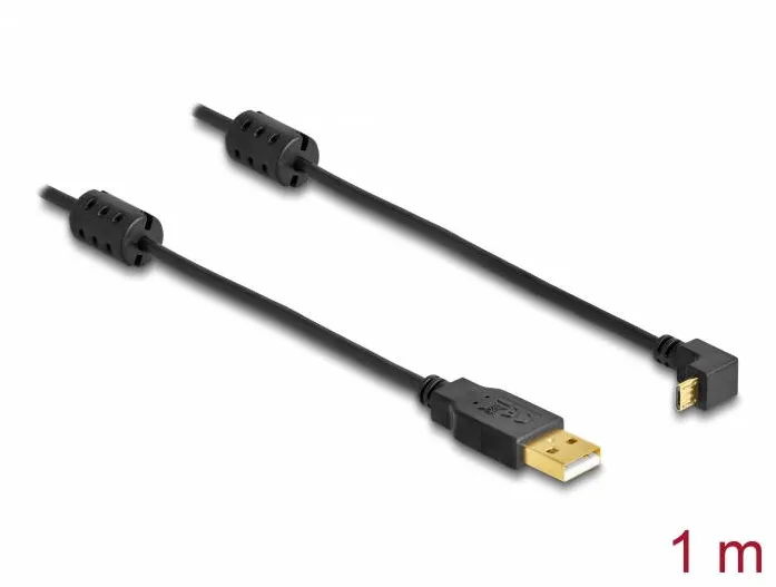 Adaptor DELOCK USB-A male > USB micro-B male angled 90° up / down