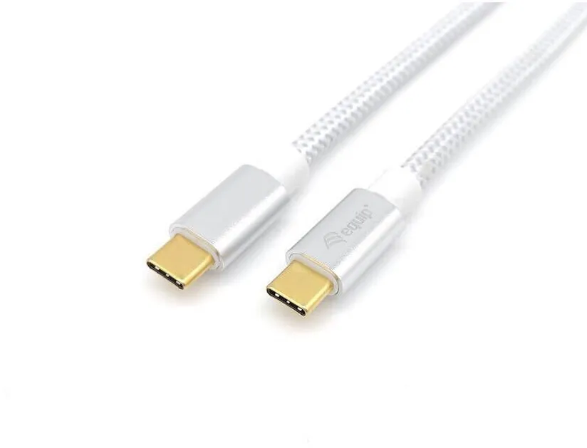 Cablu EQUIP USB 3.2 USB-C la USB-C tata-tata 0.5 m 5A 4K/60Hz alb