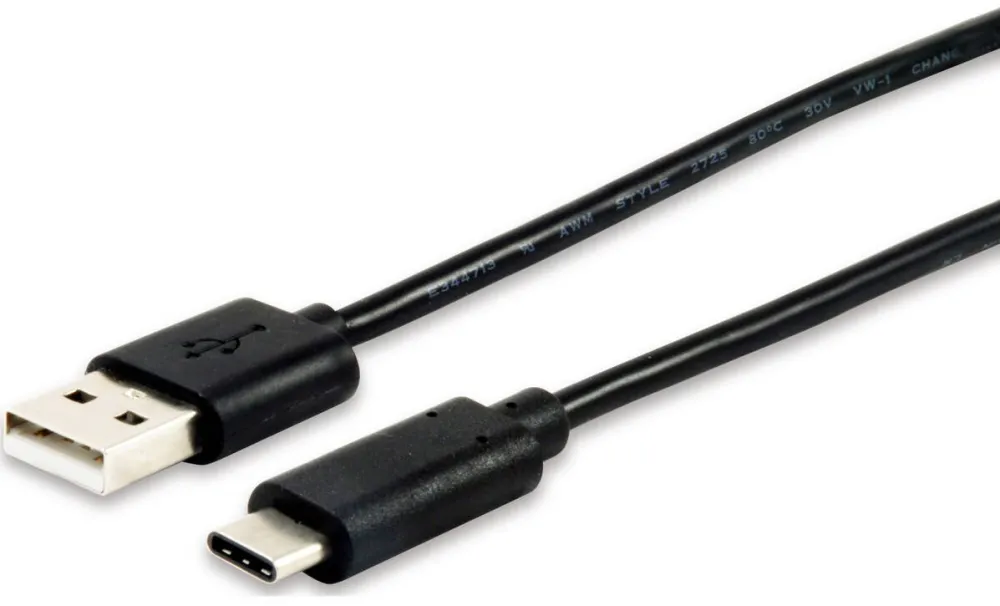 EQUIP USB Kabel 2.0 A -> C St/St 1.00m 3A 480Mbps sw Polybeutel