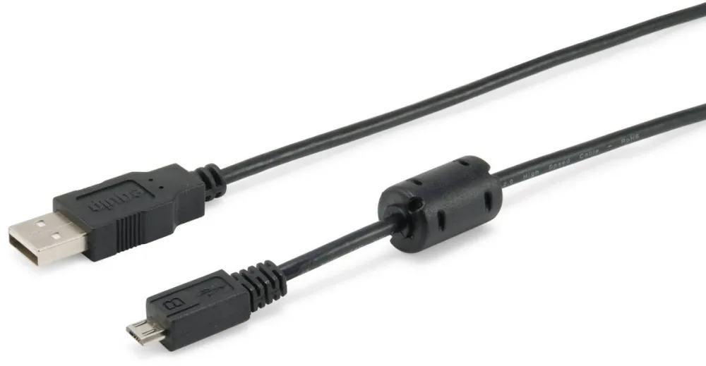 EQUIP Equip USB Kabel 2.0 A -> micro B St/St  1.80m Ferrit schwarz Polybeutel