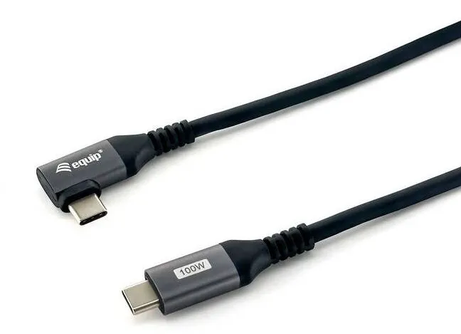 Cablu USB 2.0 EQUIP 128892 USB-C la USB-C cotit tata/tata 2 m 5 A 480 Mbps negru