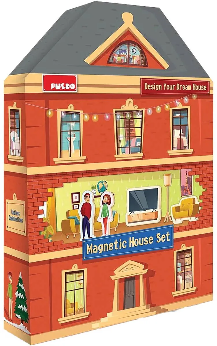 Jucarie Educationala PUEDO TOYS JOC MAGNETIC-CONSTRUIESTE-TI CASA