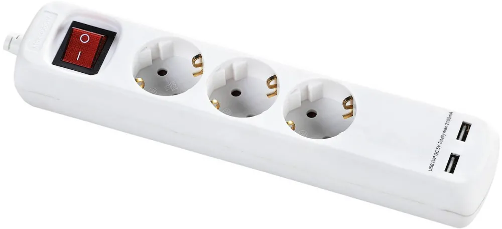 BACHMANN Prelungitor cu 3 prize CEE7/3 cu protect