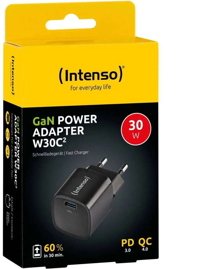 Incarcator retea Intenso W30C² GaN 1x USB-C 30W negru