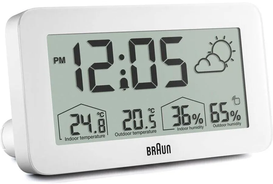 BRAUN BC 13 W DCF Digital Weather Station white
