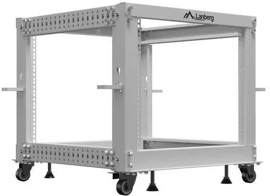Rack LANBERG Open rack stand 19 inches 9U 600x600-1100 adjustable grey