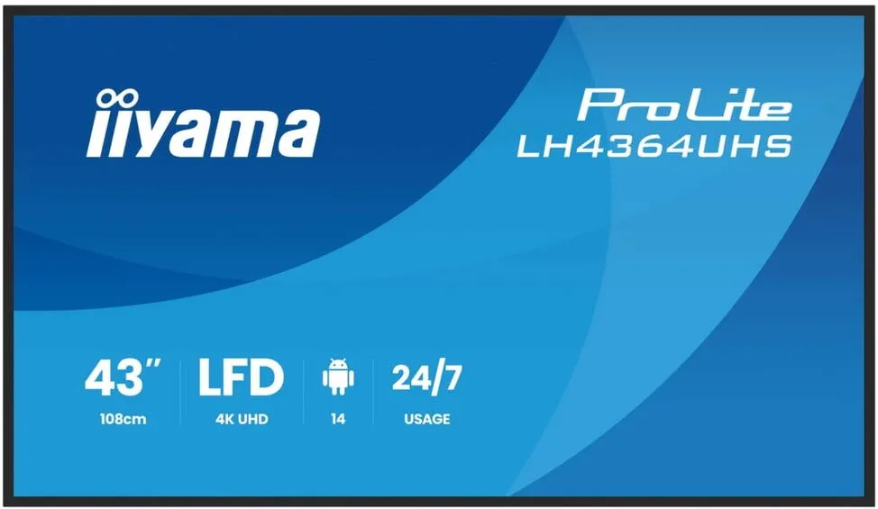 Display Profesional IIyama IIYAMA 108cm  (43") LH4364UHS-B1AG 16:9 2xHDMI+USB-C IPS
