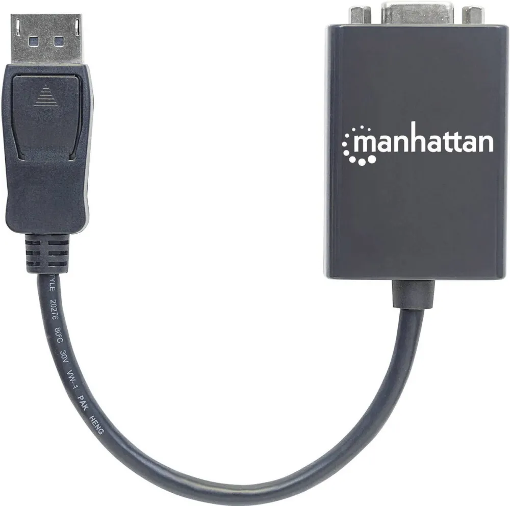 Adaptor MANHATTAN DisplayPort St/Bu DP->HD15, Black
