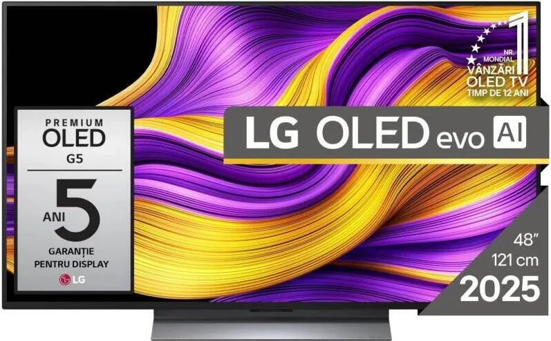 Televizor LG OLED evo 48G53LS, 121 cm, Smart, 4K Ultra HD, 100 Hz, Clasa F (Model 2025)