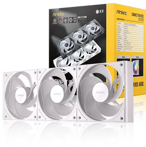 Antec Antec Connect 120 Reverse ARGB PWM Wit set van 3