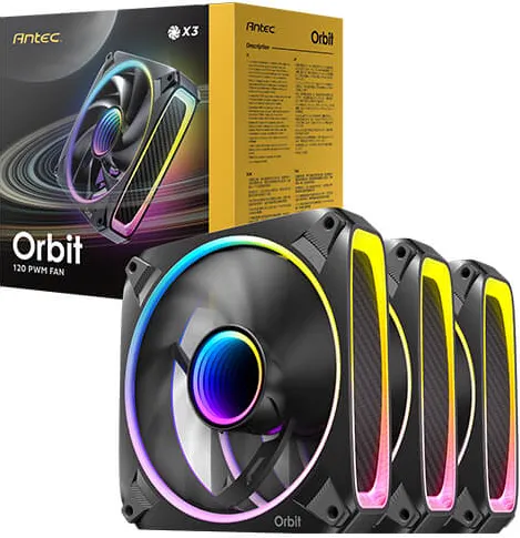 Antec Antec Orbit 120 ARGB PWM Zwart set van 3