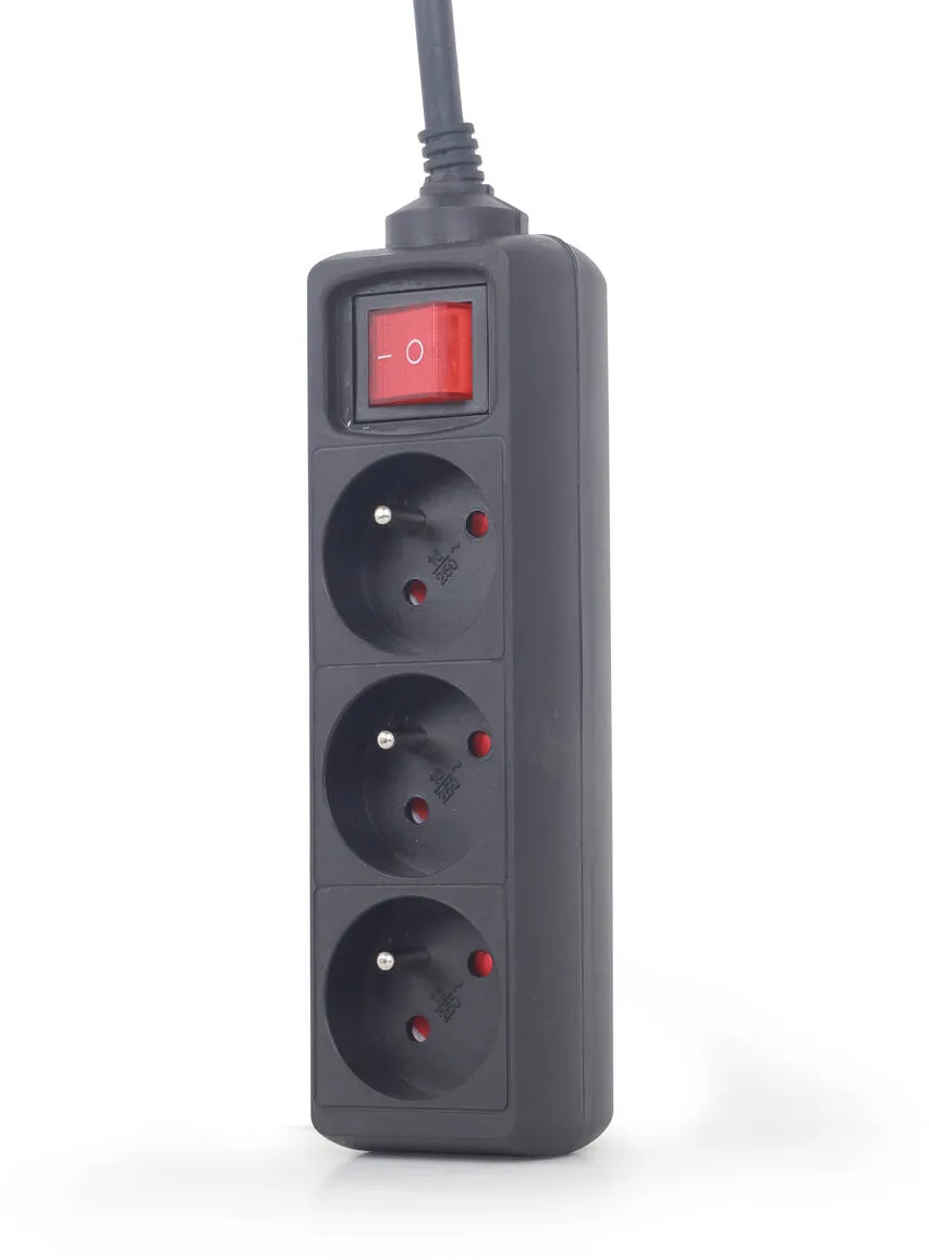 Gembird Priza/Prelungitor Priza/Prelungitor EG-PSU3F-01 UPS power strip, 3 FR sockets, C14 plug, 10A, 0.6m cable, black color