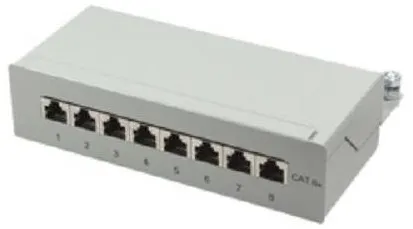 Patchpanel Logilink Cat.6A TiNegru/Wand 8-port, Gri