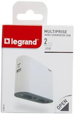 Prelungitor Legrand 2x2P+USB AC Splitter Alb/Negru
