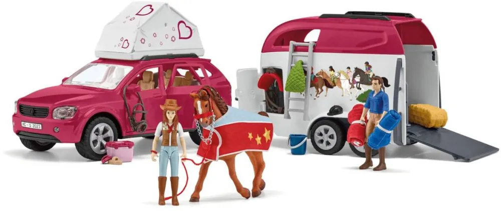 Schleich Jucarie Horse Club 42535 Horse Adventure w. Car & Trailer