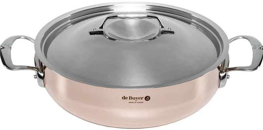 De Buyer Prima Matera Saucepot Copper/Steel 28cm curved induct.
