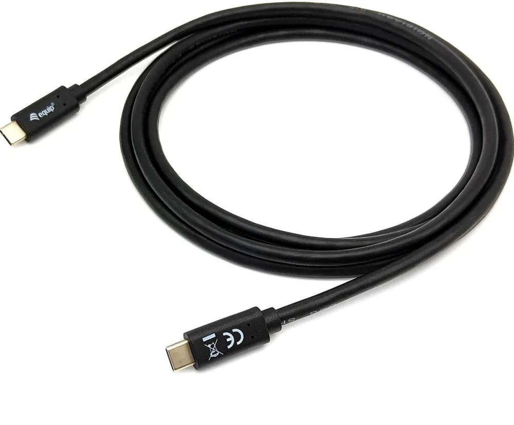 EQUIP Echipament Cablu Equip, USB 3.2 C -> C St/St 1.00m 3A/20V sw, Negru