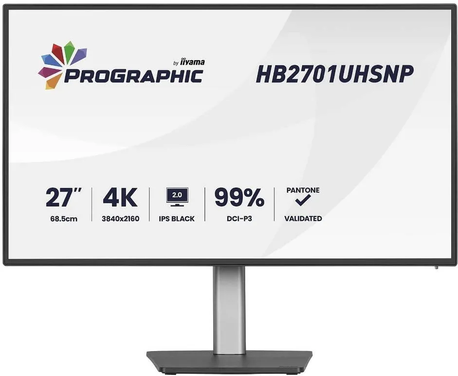 Monitor IIyama Monitor IPS LED iiyama 27" HB2701UHSNP-B1, UHD 3840 x 2160, HDMI, DisplayPort, Boxe, Pivot, 4 ms Negru