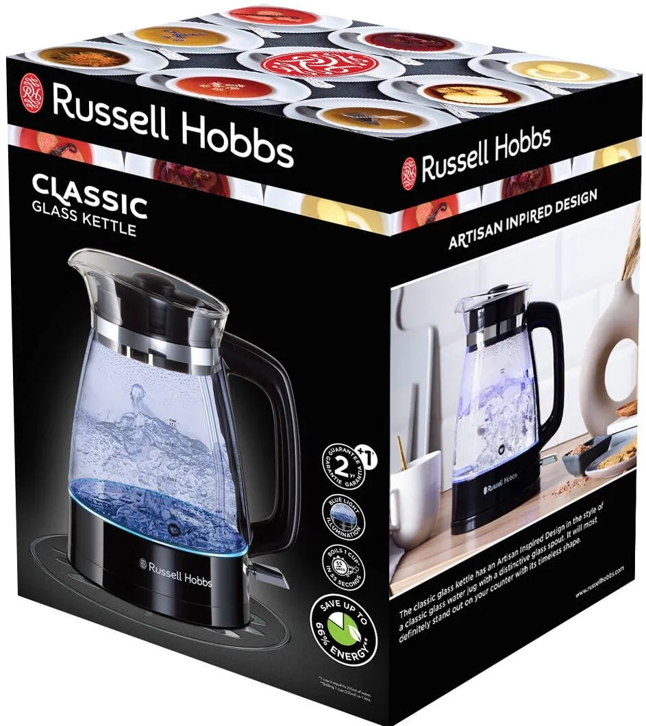 Russel Hobbs Fierbator, Russell Hobbs, Sticla/Otel inoxidabil, Transparent