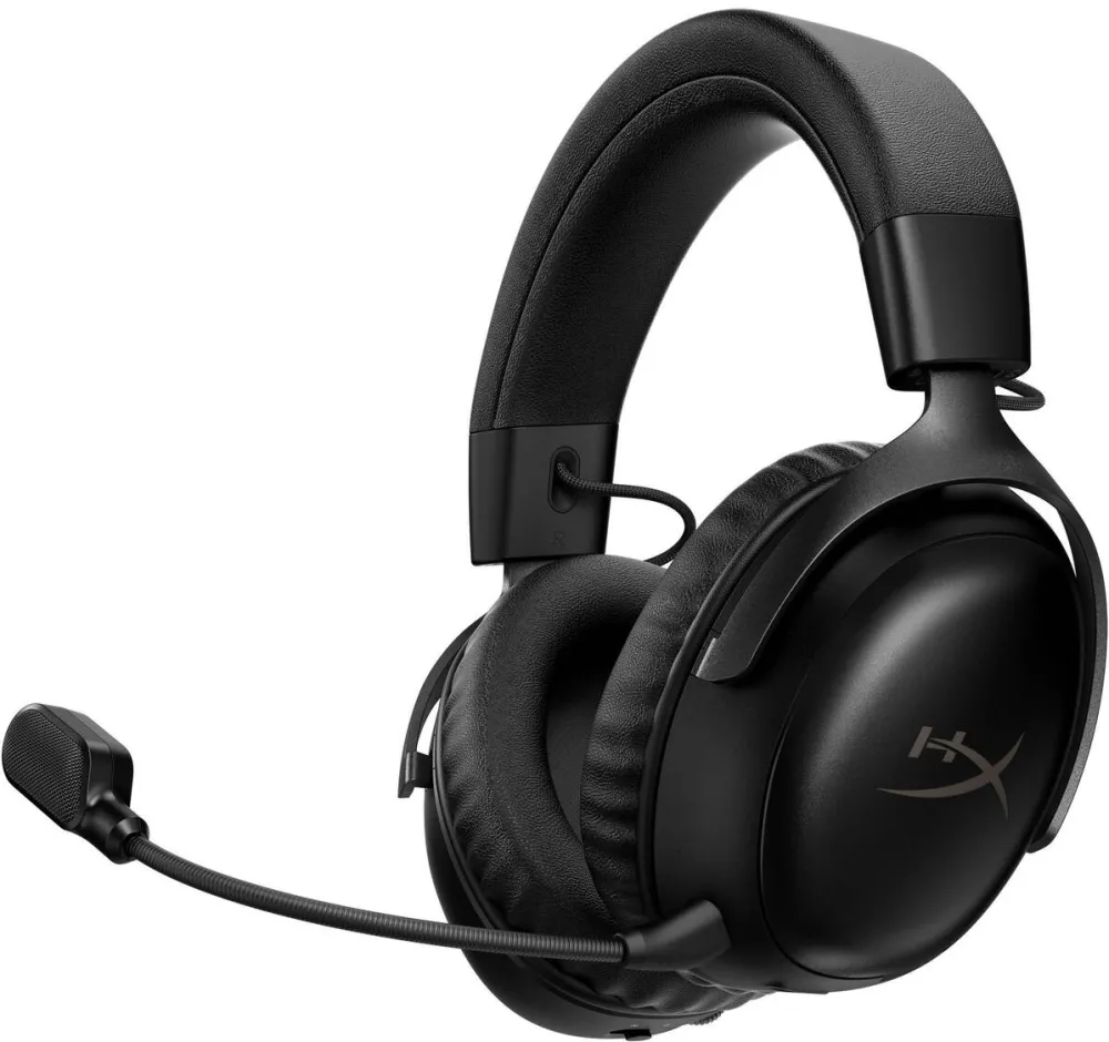 Casti Over-Head HyperX Casti gaming wireless HyperX Cloud III S, DTS Headphone:X Spatial Audio, 2.4GHz/Bluetooth, autonomie max. 120h 2.4GHz/200h BT, spuma cu memorie, microfon 10mm detasabil, software HyperX NGENUITY, multiplatforma, negru