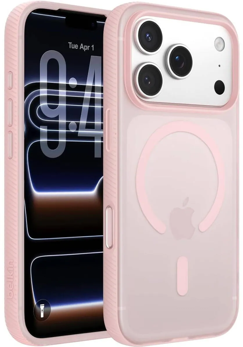 BELKIN Husa, Belkin SheerForce Grip Magnet pentru iPhone 17 Pro, Roz