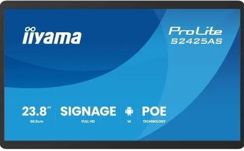 Monitor IIyama Ecran Profesional IPS LED Iiyama 23.8" S2425AS-B1P, Full HD 1920 x 1080, Boxe Negru