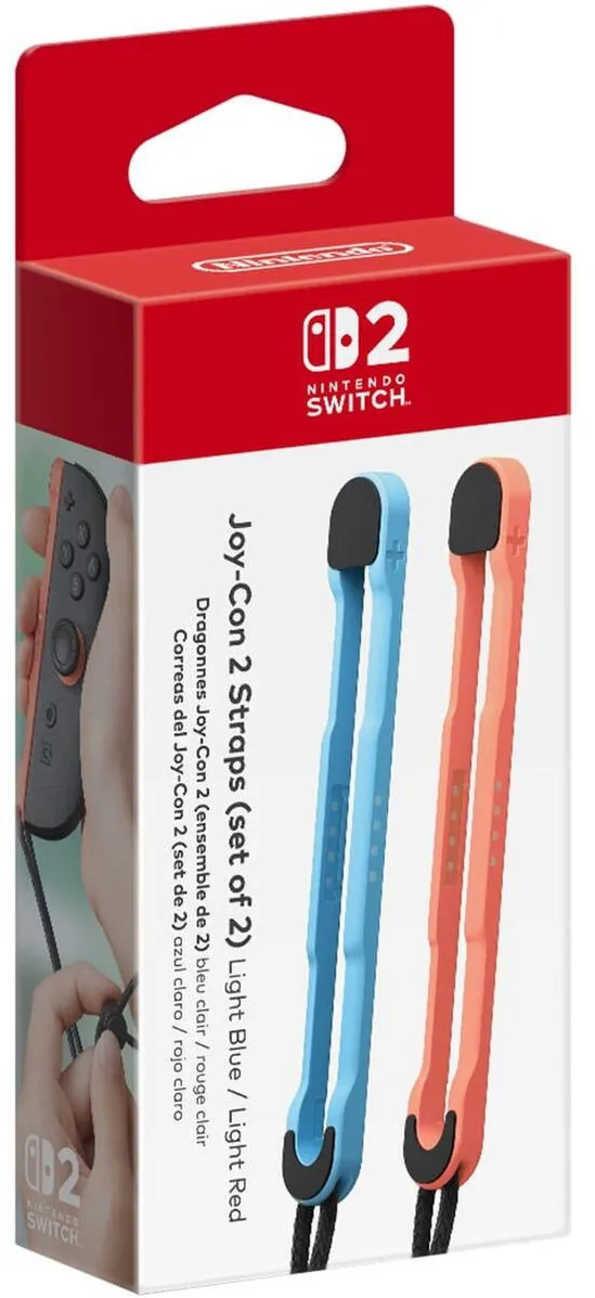 Set 2 curele de mana NINTENDO pentru Joy-Con 2 albastru deschis si rosu deschis
