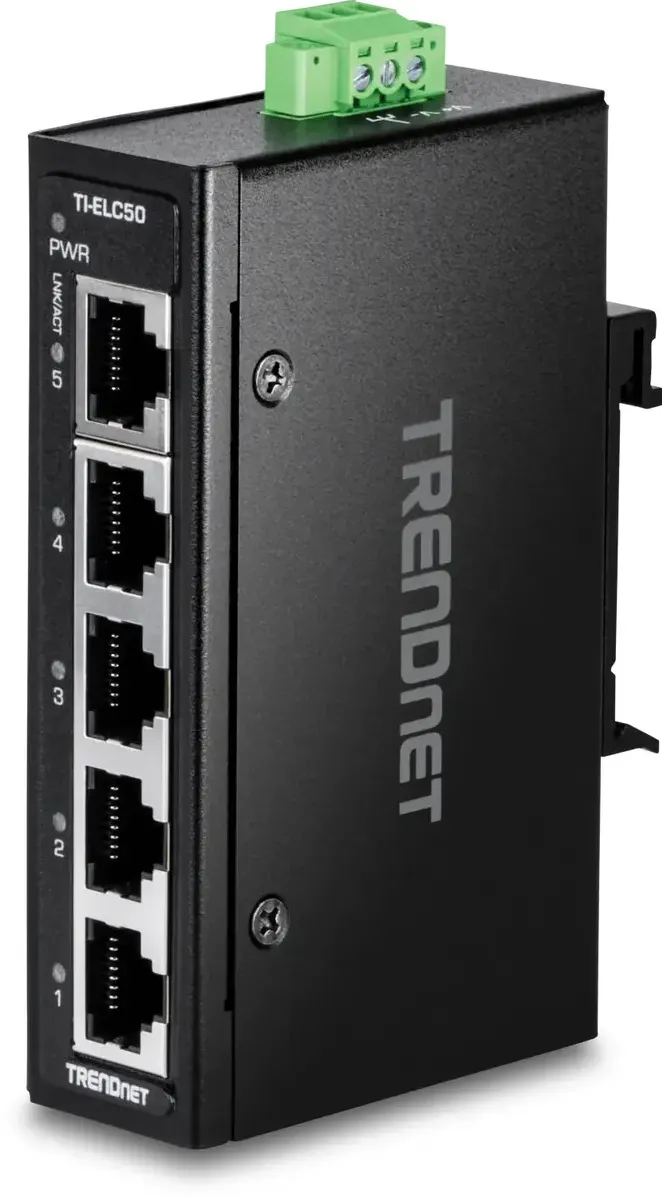 TRENDnet 5-Port Industrial Fast Ethernet DIN-Rail Mini