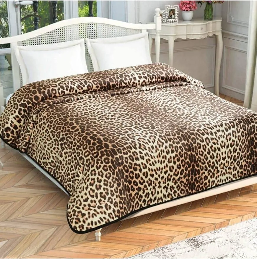 Tac Leopard Print Double Blanket 220 x 240