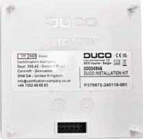 DUCO Installation Kit (Silent Connect, Focus, Energy Comfort (Plus), Premium & Sky)