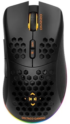 Mouse DELTACO Mouse gaming wireless DELTACO GAMING DM220, ultra-usor 70g, RGB, 6400 DPI, negru