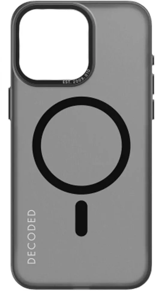 Decoded Husa compatibila cu MagSafe pentru iPhone 15 Pro Max, Decoded, Silicon, Gri/Negru
