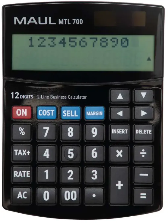 Maul Calculator de birou, MTL 700, 12 digits, 2 linii - negru