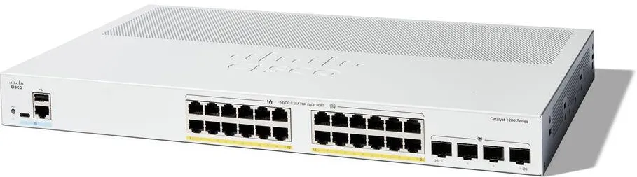 Switch Cisco Cisco Catalyst 1200-24P-4G Smart Switch, 24 Port GE, PoE, 4x1GE SFP, Limited Lifetime Protection (C1200-24P-4G)