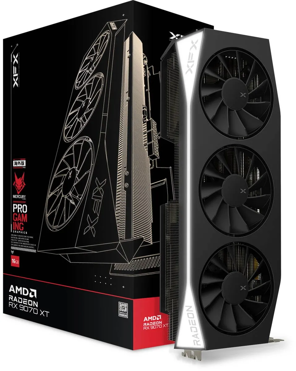 Placa Video XFX MERCURY RX 9070XT Gaming LED 16GB