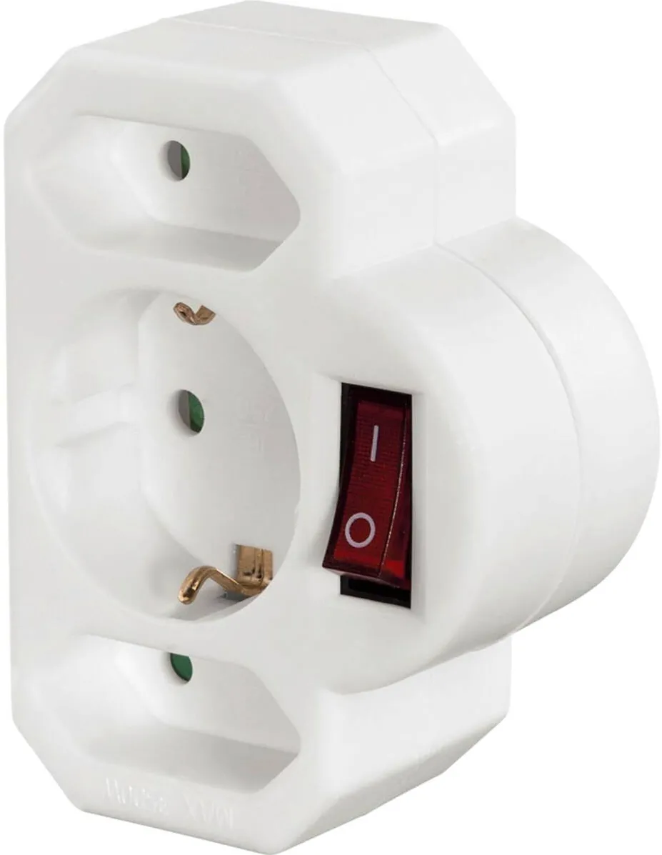 HAMA Priza / Prelungitor Multi Socket 3-fold adapter with switch white