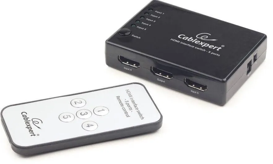 Switch Gembird gembird HDMI 5 intrari -> 1 Iesire 4k +telecomanda